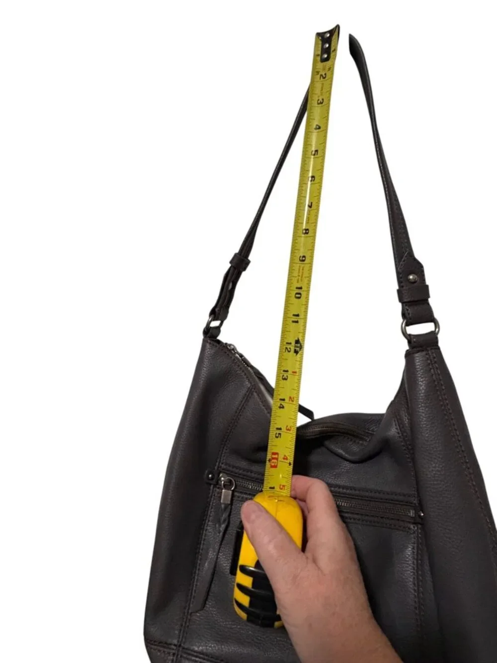 The Sak Slate Leather Sequoia Hobo Shoulder Bag Purse Zipper Closure - Picture 8 of 14
